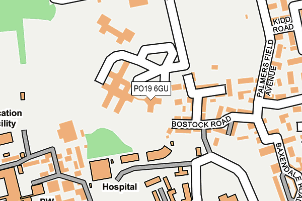 PO19 6GU map - OS OpenMap – Local (Ordnance Survey)