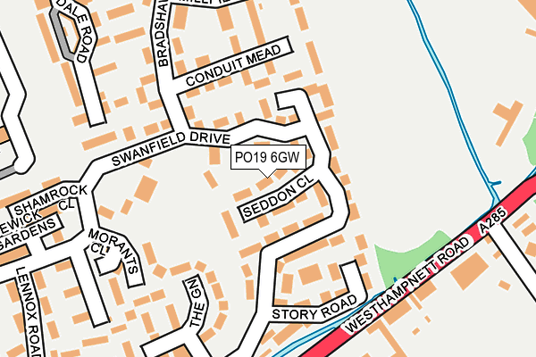 PO19 6GW map - OS OpenMap – Local (Ordnance Survey)