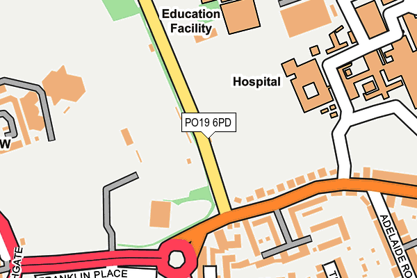 PO19 6PD map - OS OpenMap – Local (Ordnance Survey)