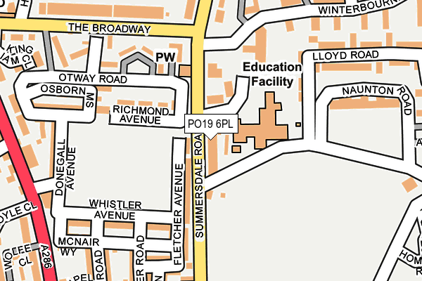 PO19 6PL map - OS OpenMap – Local (Ordnance Survey)