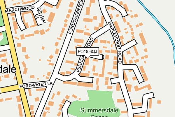 PO19 6QJ map - OS OpenMap – Local (Ordnance Survey)