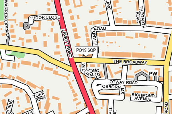 PO19 6QP map - OS OpenMap – Local (Ordnance Survey)