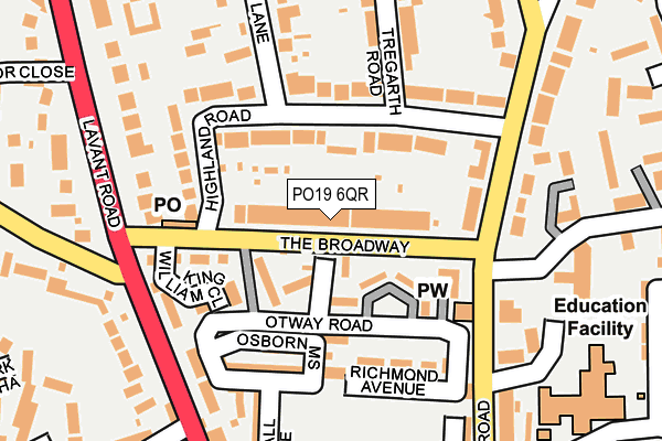 PO19 6QR map - OS OpenMap – Local (Ordnance Survey)