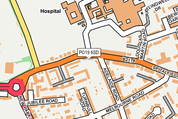 PO19 6SD map - OS OpenMap – Local (Ordnance Survey)