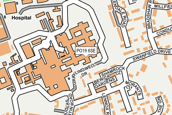 PO19 6SE map - OS OpenMap – Local (Ordnance Survey)