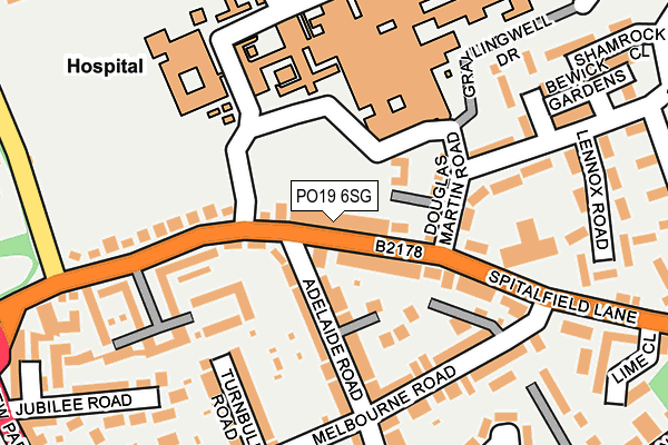 PO19 6SG map - OS OpenMap – Local (Ordnance Survey)