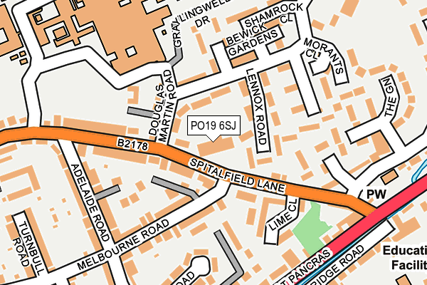 PO19 6SJ map - OS OpenMap – Local (Ordnance Survey)