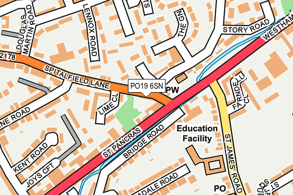 PO19 6SN map - OS OpenMap – Local (Ordnance Survey)