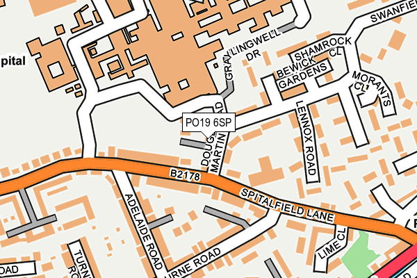 PO19 6SP map - OS OpenMap – Local (Ordnance Survey)