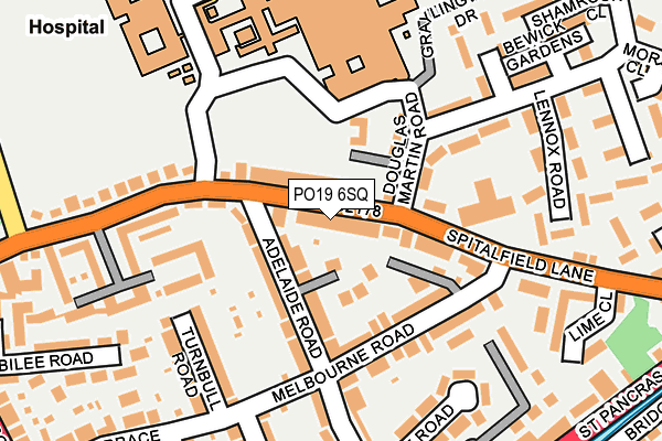 PO19 6SQ map - OS OpenMap – Local (Ordnance Survey)