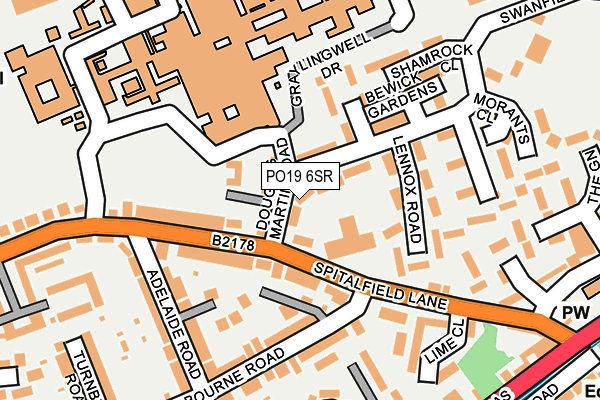 PO19 6SR map - OS OpenMap – Local (Ordnance Survey)