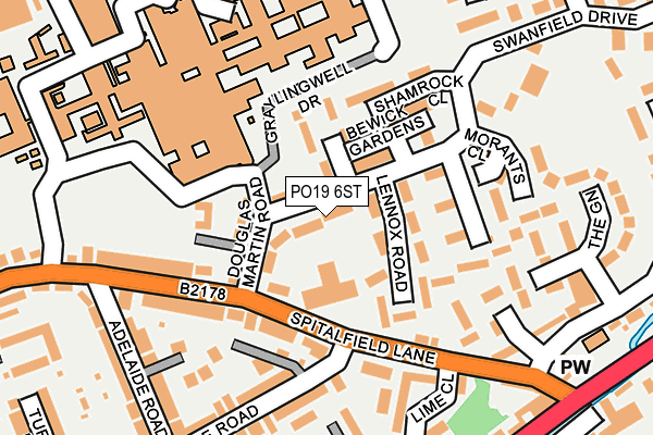 PO19 6ST map - OS OpenMap – Local (Ordnance Survey)