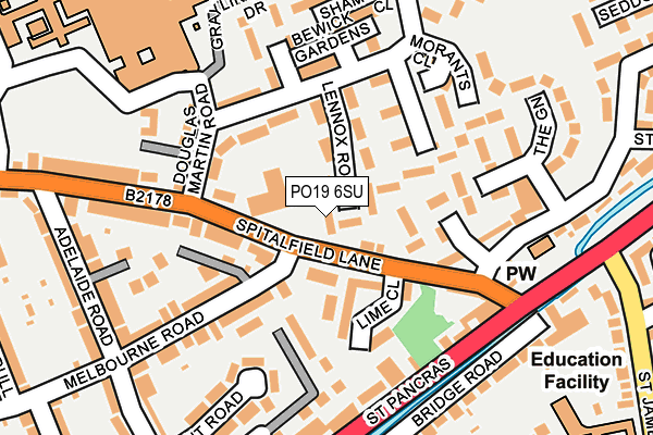 PO19 6SU map - OS OpenMap – Local (Ordnance Survey)