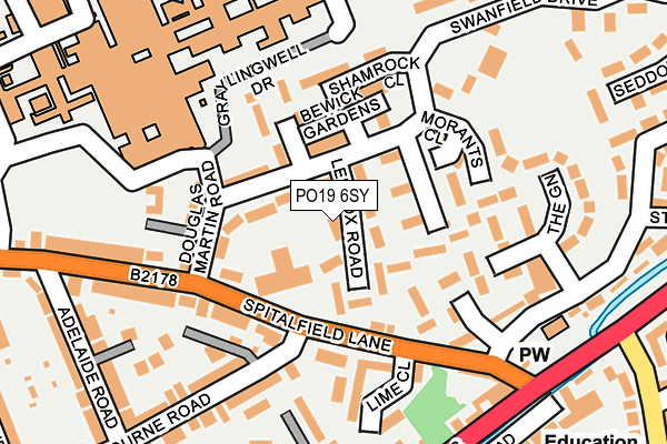 PO19 6SY map - OS OpenMap – Local (Ordnance Survey)