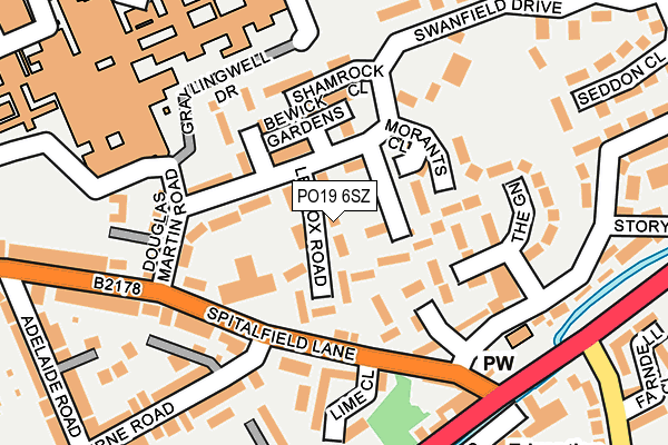 PO19 6SZ map - OS OpenMap – Local (Ordnance Survey)