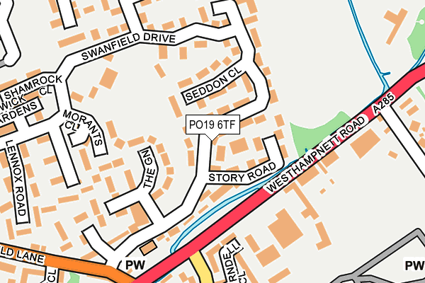 PO19 6TF map - OS OpenMap – Local (Ordnance Survey)
