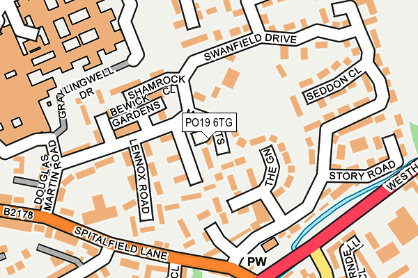 PO19 6TG map - OS OpenMap – Local (Ordnance Survey)