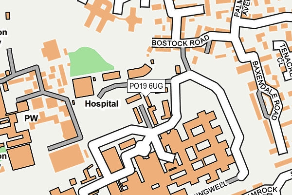 PO19 6UG map - OS OpenMap – Local (Ordnance Survey)