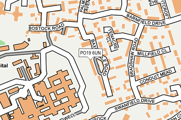 PO19 6UN map - OS OpenMap – Local (Ordnance Survey)