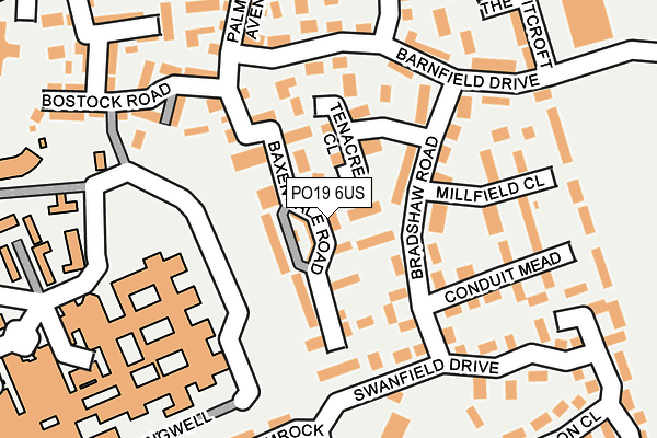 PO19 6US map - OS OpenMap – Local (Ordnance Survey)