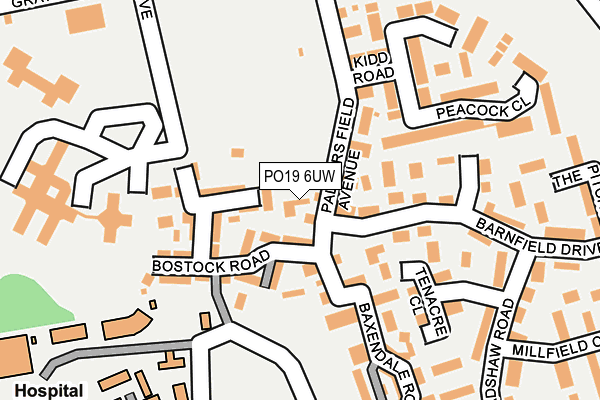 PO19 6UW map - OS OpenMap – Local (Ordnance Survey)