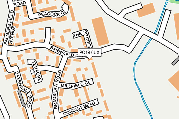 PO19 6UX map - OS OpenMap – Local (Ordnance Survey)