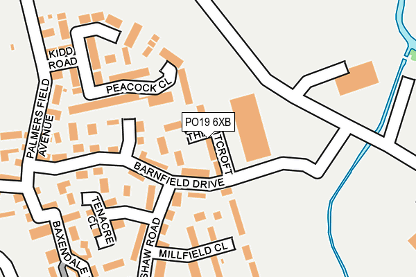 PO19 6XB map - OS OpenMap – Local (Ordnance Survey)