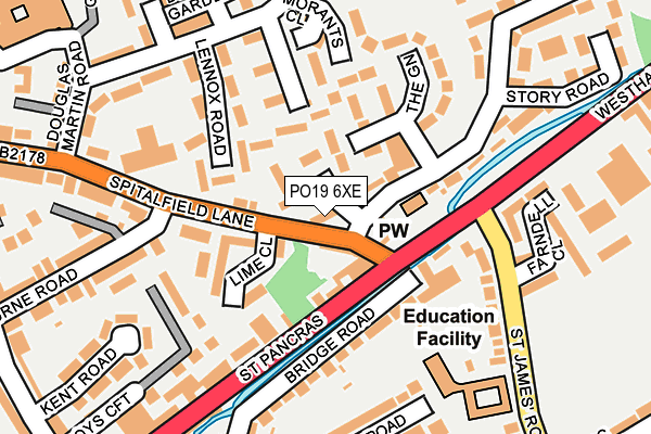 PO19 6XE map - OS OpenMap – Local (Ordnance Survey)