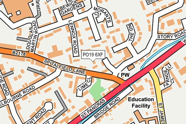 PO19 6XF map - OS OpenMap – Local (Ordnance Survey)