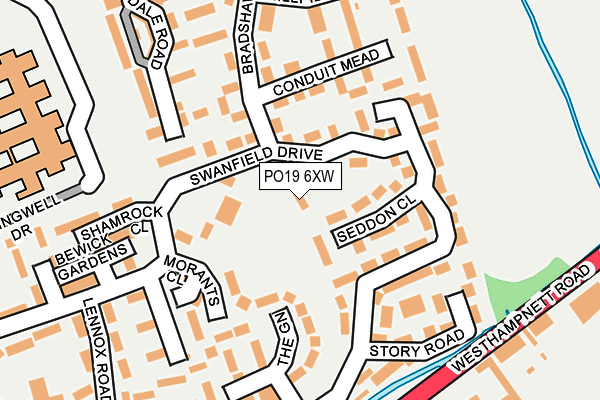 PO19 6XW map - OS OpenMap – Local (Ordnance Survey)