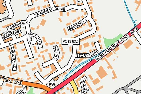 PO19 6XZ map - OS OpenMap – Local (Ordnance Survey)