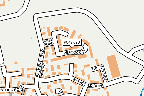 PO19 6YD map - OS OpenMap – Local (Ordnance Survey)