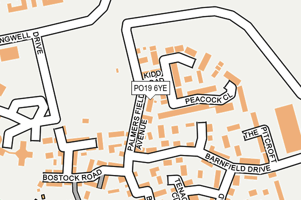 PO19 6YE map - OS OpenMap – Local (Ordnance Survey)