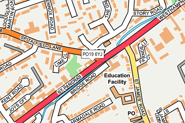PO19 6YJ map - OS OpenMap – Local (Ordnance Survey)