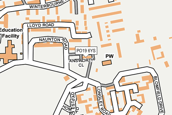 PO19 6YS map - OS OpenMap – Local (Ordnance Survey)