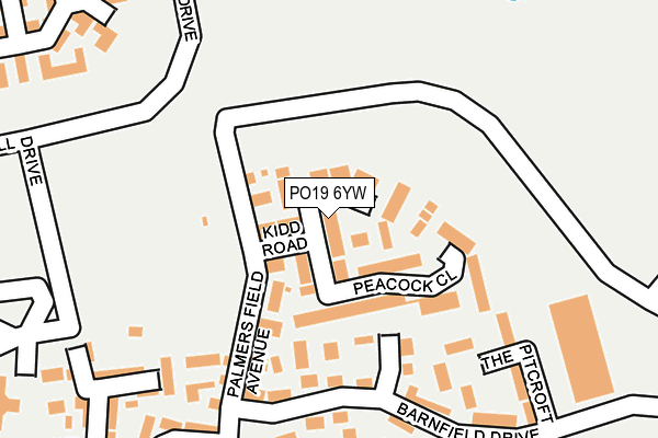 PO19 6YW map - OS OpenMap – Local (Ordnance Survey)