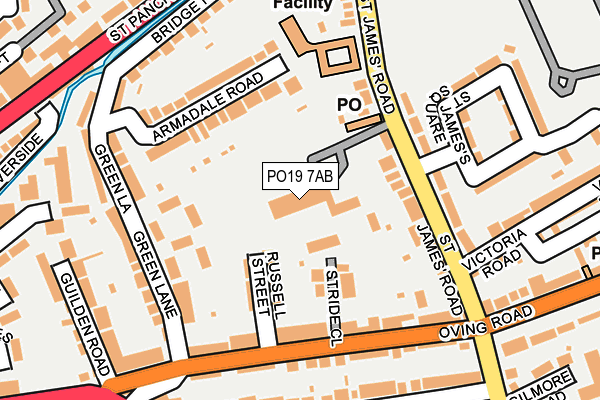 PO19 7AB map - OS OpenMap – Local (Ordnance Survey)