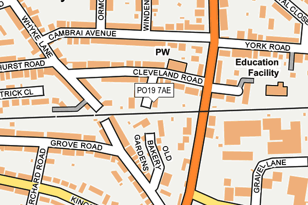 PO19 7AE map - OS OpenMap – Local (Ordnance Survey)