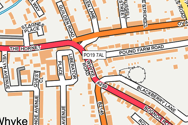PO19 7AL map - OS OpenMap – Local (Ordnance Survey)