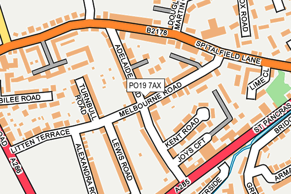 PO19 7AX map - OS OpenMap – Local (Ordnance Survey)