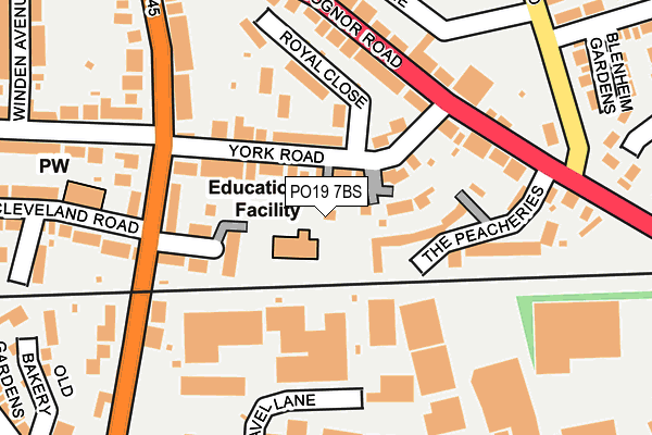 PO19 7BS map - OS OpenMap – Local (Ordnance Survey)