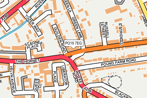 PO19 7EG map - OS OpenMap – Local (Ordnance Survey)