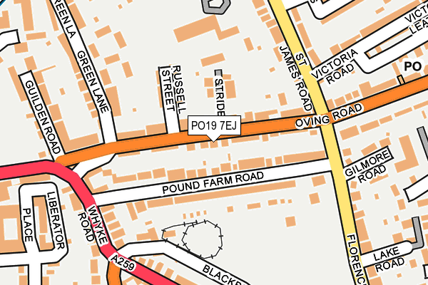 PO19 7EJ map - OS OpenMap – Local (Ordnance Survey)