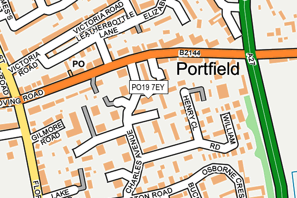 PO19 7EY map - OS OpenMap – Local (Ordnance Survey)