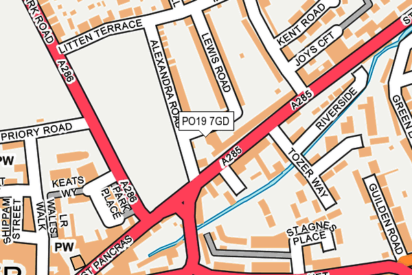PO19 7GD map - OS OpenMap – Local (Ordnance Survey)