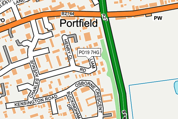 PO19 7HG map - OS OpenMap – Local (Ordnance Survey)