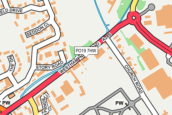 PO19 7HW map - OS OpenMap – Local (Ordnance Survey)