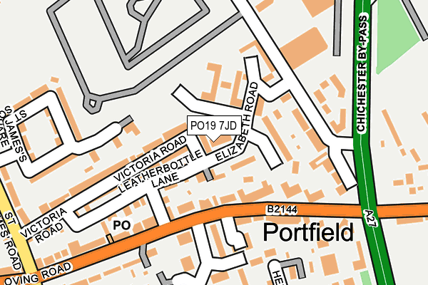 PO19 7JD map - OS OpenMap – Local (Ordnance Survey)