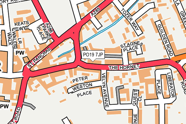 PO19 7JP map - OS OpenMap – Local (Ordnance Survey)