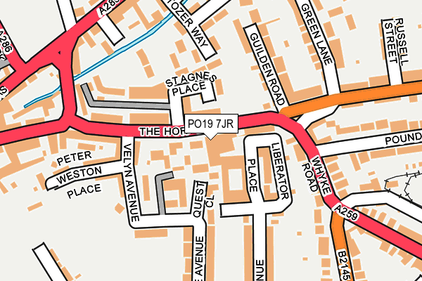 PO19 7JR map - OS OpenMap – Local (Ordnance Survey)